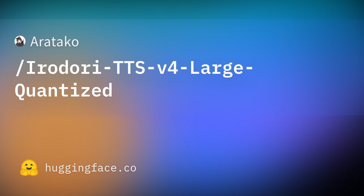 aiaicreate's tweet photo. 日本語音声合成モデル「Irodori-TTS-v4-Large」の量子化版が公開。
声質複製、テキストによる声質指定、絵文字制御を維持しtorchaoで軽量化。
INT8/INT4/FP8形式を収録、最小約2.8GBに縮小。
#IrodoriTTS #torchao
URLはリプ⬇️ https://t.co/h9zKN2UpUQ