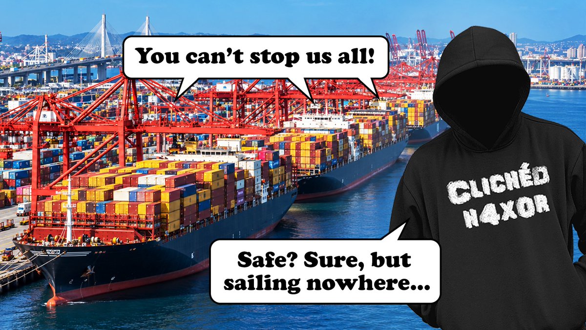 PenTestPartners's tweet photo. Fire pumps, steering gear and propulsion are obviously critical, and the rules are built around them. But the IT that keeps a ship commercially operating often gets far less assurance, even though we regularly compromise those systems during testing.

On one vessel, ransomware is usually survivable. The ship runs degraded, she is late, and the rest of the fleet carries on.

Our @cyberrgibbons looks at where the industry is moving. More IT is coming on board, more systems talk back to shore, fleet wide Windows domains are becoming common, and connectivity has gone from VSAT to Starlink speeds.

A vessel now looks much more like a branch office than an isolated site. The impact becomes significant when we point out that the same systems can be taken out on every ship in the fleet at once.

📌 https://t.co/ql9nEyWbNQ

#MaritimeCyberSecurity #Ransomware #Shipping #CyberSecurity