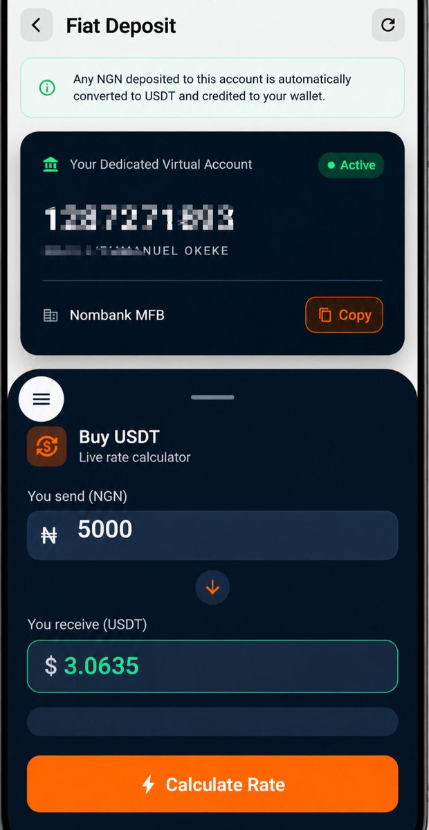 PhtEmmanuelO's tweet photo. This Buy function we have built on the Giant Wallet is too solid... my goodness. It's just too solid, and I genuinely believe our community will love it.

We are pushing as hard as we can to make sure the update comes out this very week—hopefully before Sunday.

This will enable you to buy USDT directly from the @TheGiantWallet App using your local currency, without all the P2P wahala.

Everything happens right inside the wallet. Simple. Fast. Seamless.

Mehn... the grass is getting greener.