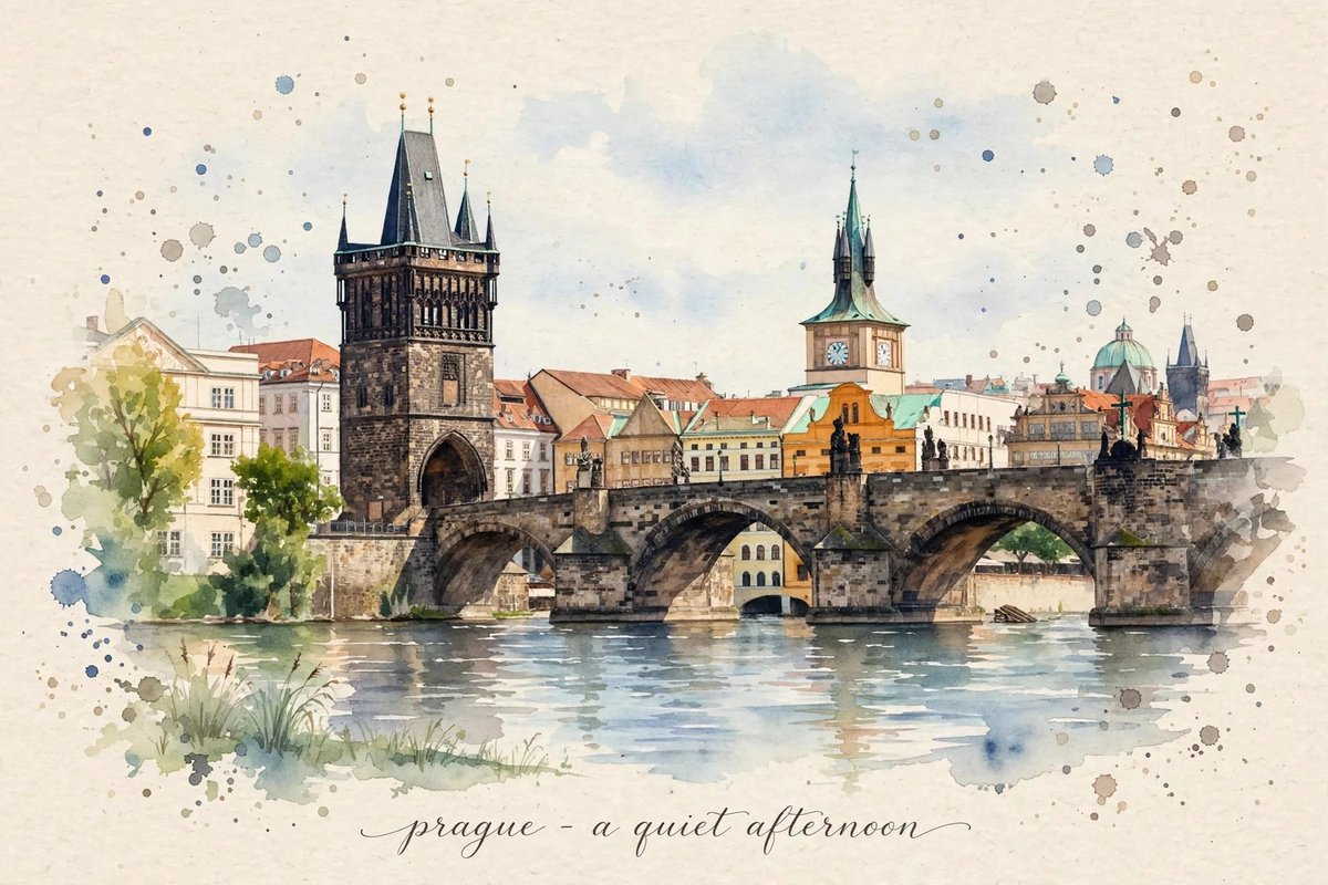 Istanbul Prague Travel Poster