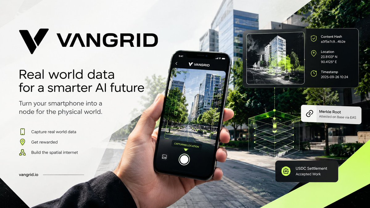 Naz_Web3's tweet photo. Good night web3 people 

the internet has plenty of digital data what it still lacks is a reliable way to understand the physical world around us

that is the part i find interesting about @vangrid_io instead of focusing only on tokens and rewards

vangrid is building around real world spatial data collected through smartphones

people capture physical environments and those observations can be turned into structured data that businesses can actually use

the idea is simple people capture the world vangrid turns those observations into data businesses use that data

the real test now is whether vangrid can maintain data quality scale its coverage and build consistent demand

if it can do that the network starts looking like useful infrastructure rather than just another depin narrative