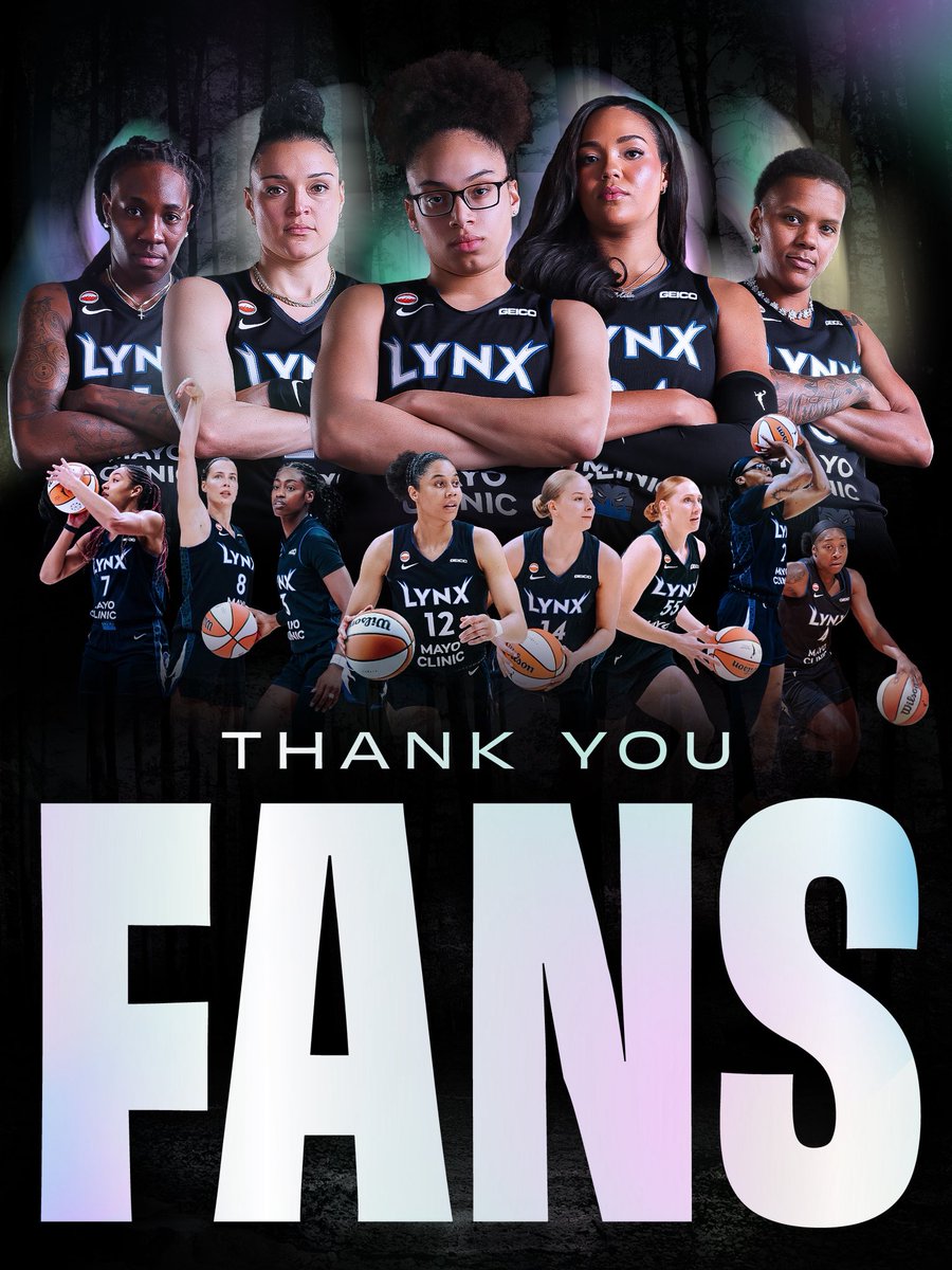 minnesotalynx's tweet photo. for your unwavering support, for being the best fans in the W - thank you, Lynx fam. 💙 https://t.co/8v4T8Id3pf