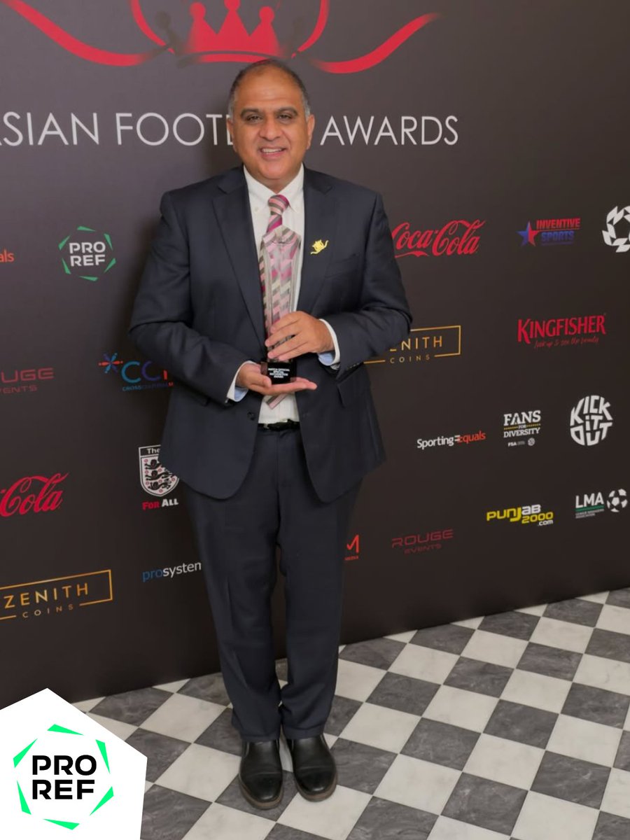 prorefofficial's tweet photo. Winners at the @AFootballAwards 🏆

Congratulations to Abid Hussain, who was named the inaugural Match Official of the Year at the 2026 Asian Football Awards. Abid was part of the original CORE X cohort and has since progressed to Level 2 as a match official.

Mo Matadar was also honoured with a Special Recognition Award for his services to refereeing. A former FIFA assistant referee, Mo now supports the next generation of referees through his role at The FA 👏