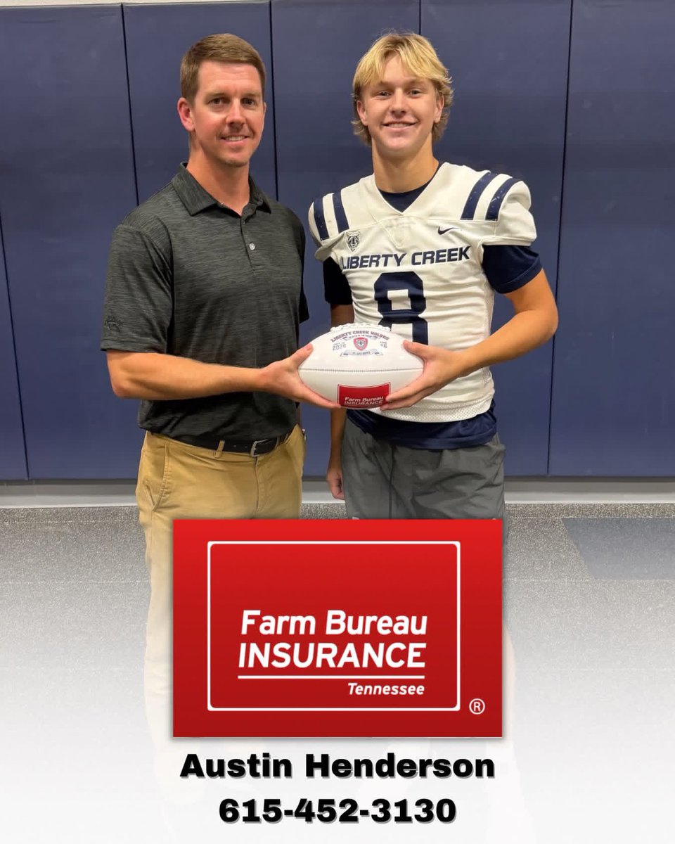 LCWolvesFball's tweet photo. Congratulations to Barrett O’Brien on being named this week’s Austin Henderson Farm Bureau Player of the Week for his outstanding performance against Greenbrier! 
7/7 130 yards passing 2 TD
1 Reception 40 yards 1 TD https://t.co/PD5qitvfhV