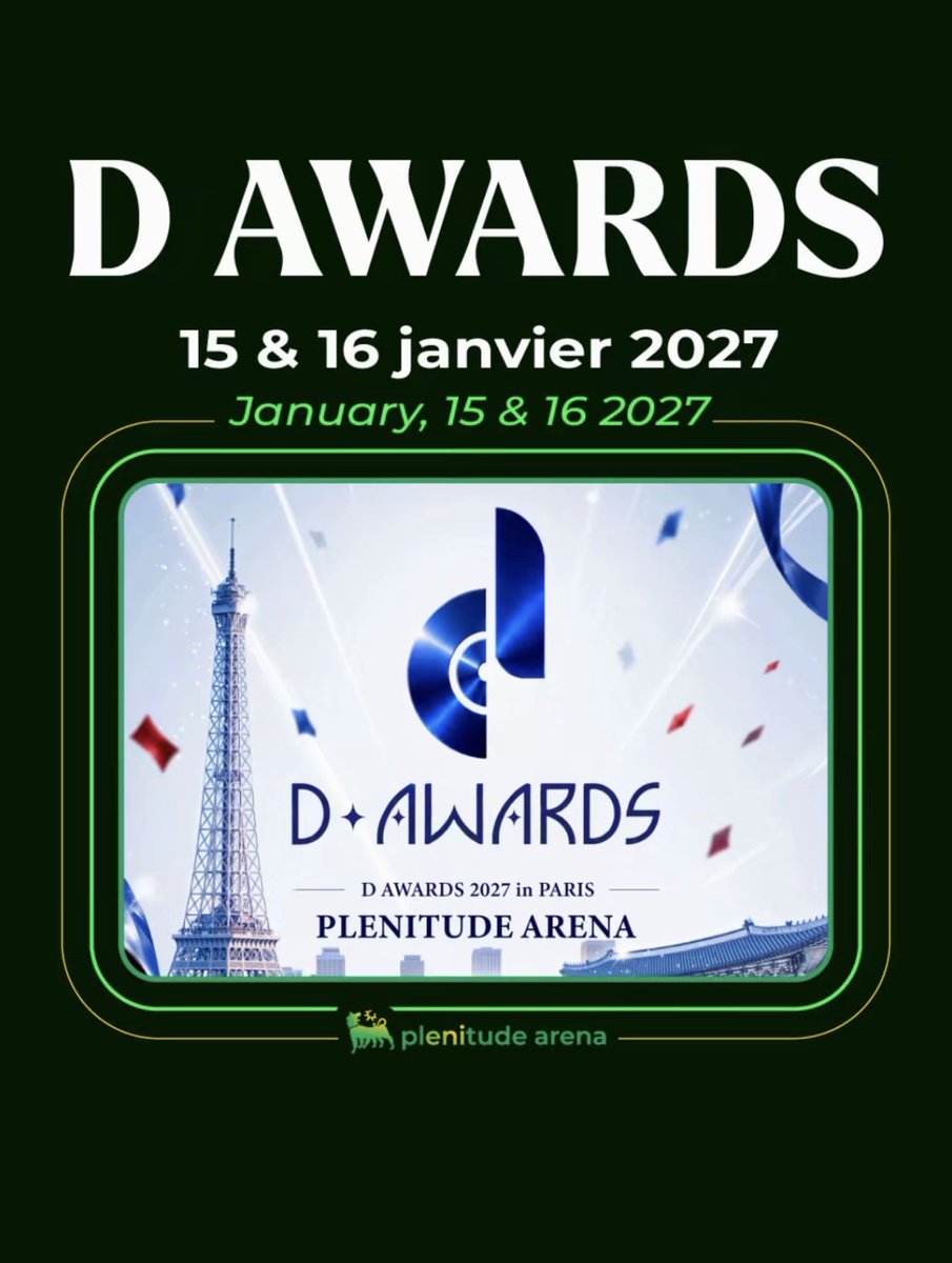 chansimper's tweet photo. D-AWARDS 2027 IN PARIS LINE UP ANNOUNCEMENT SO FAR‼️

- JIHYO (twice)
- DPR IAN
- P1HARMONY
- AND2BLE
- KISS OF LIFE

#dawards https://t.co/gN9Y0bIdAL