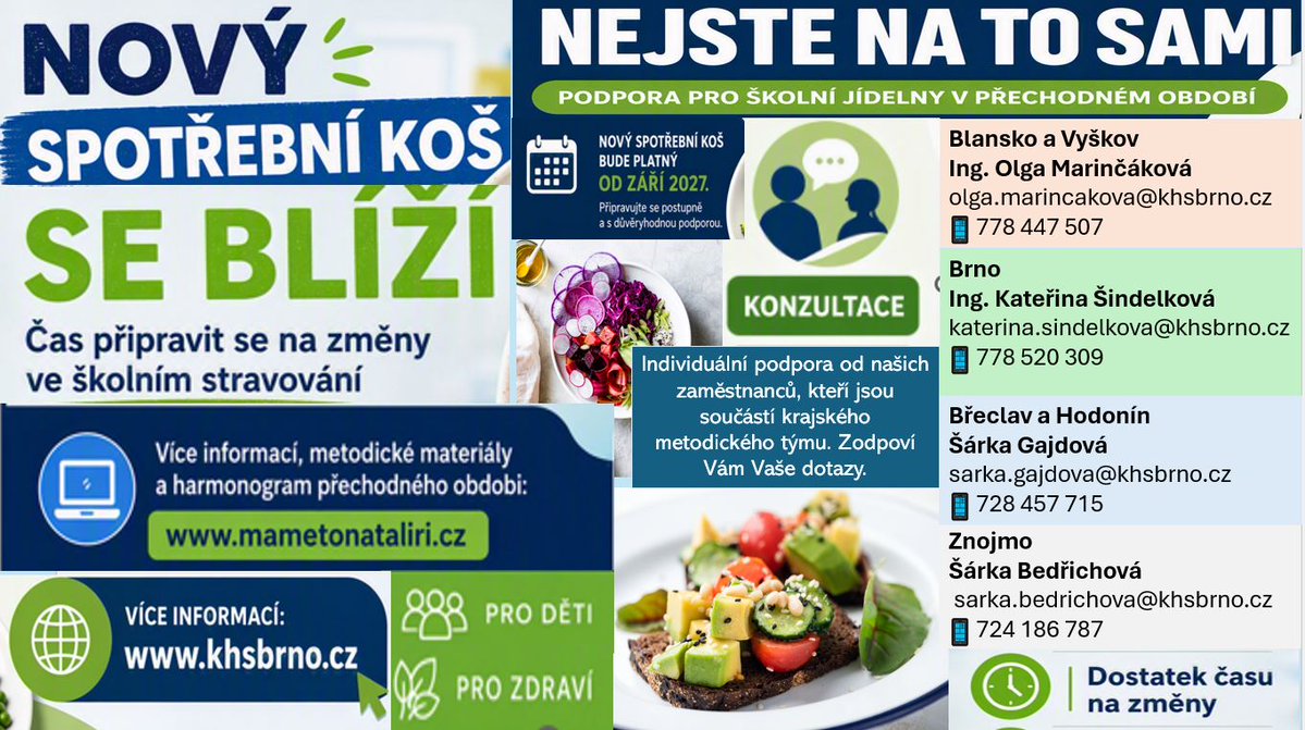 khsjmk's tweet photo. 📢 NOVÝ SPOTŘEBNÍ KOŠ SE BLÍŽÍ 
Novela vyhlášky o školním stravování přináší změny, které pomohou dětem osvojit si zdravější stravovací návyky a podpoří moderní přístup ke školnímu stravování.

Nejste na to sami. 💚

🔗 https://t.co/0dtTbcBFxR, #NovySpotrebniKos #SkolniStravovani https://t.co/UcCyFvmS1Y