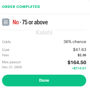rickjnewman's tweet photo. 5/ If I'm right my $50 Kalshi bet will pay out $164.50

I could bet a lot bigger by buying put options on oil ETFs, shorting Big Oil stocks or doing other high-risk investments

But I'm not that smart (or dumb) https://t.co/ZNiYeOJUuM