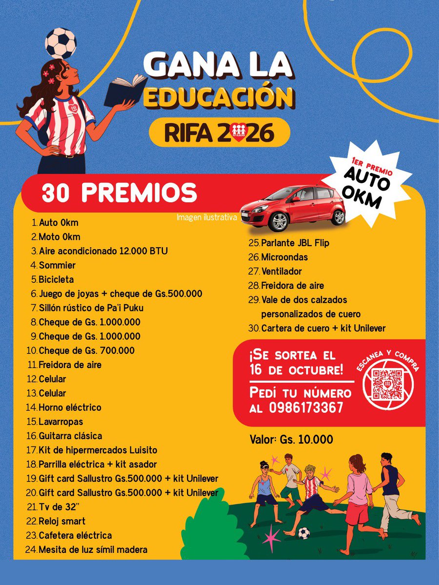 juliorroman's tweet photo. El sorteo será el viernes 16/10/2026.

Yo tengo varios números (rifas) conmigo y pueden contactarme para adquirirlas en físico o a distancia al 0981780086.

https://t.co/D6HECRKWLP

https://t.co/3f6wqsdWNA https://t.co/KpkRtnIoDj