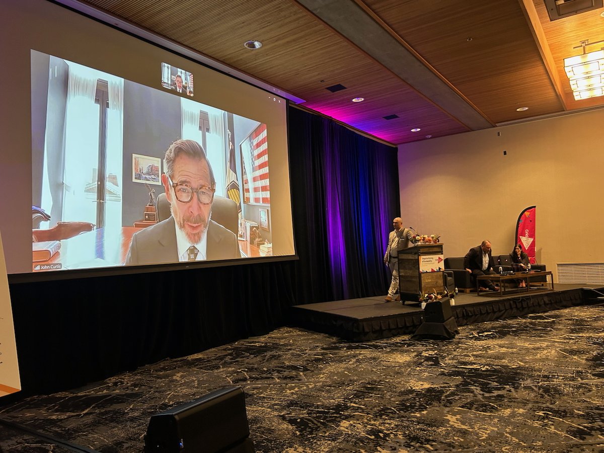 GridForward's tweet photo. Day two of #GridFWD 2026 is underway!

We welcomed Sen. John Curtis (Utah) to kick off the day with Bryce Yonker, discussing energy affordability, demand, permitting reform, grid funding and AI security.

Up next: sessions, panels and the Grid Innovation Pitch Competition Finals! https://t.co/Gjf5rBosXq