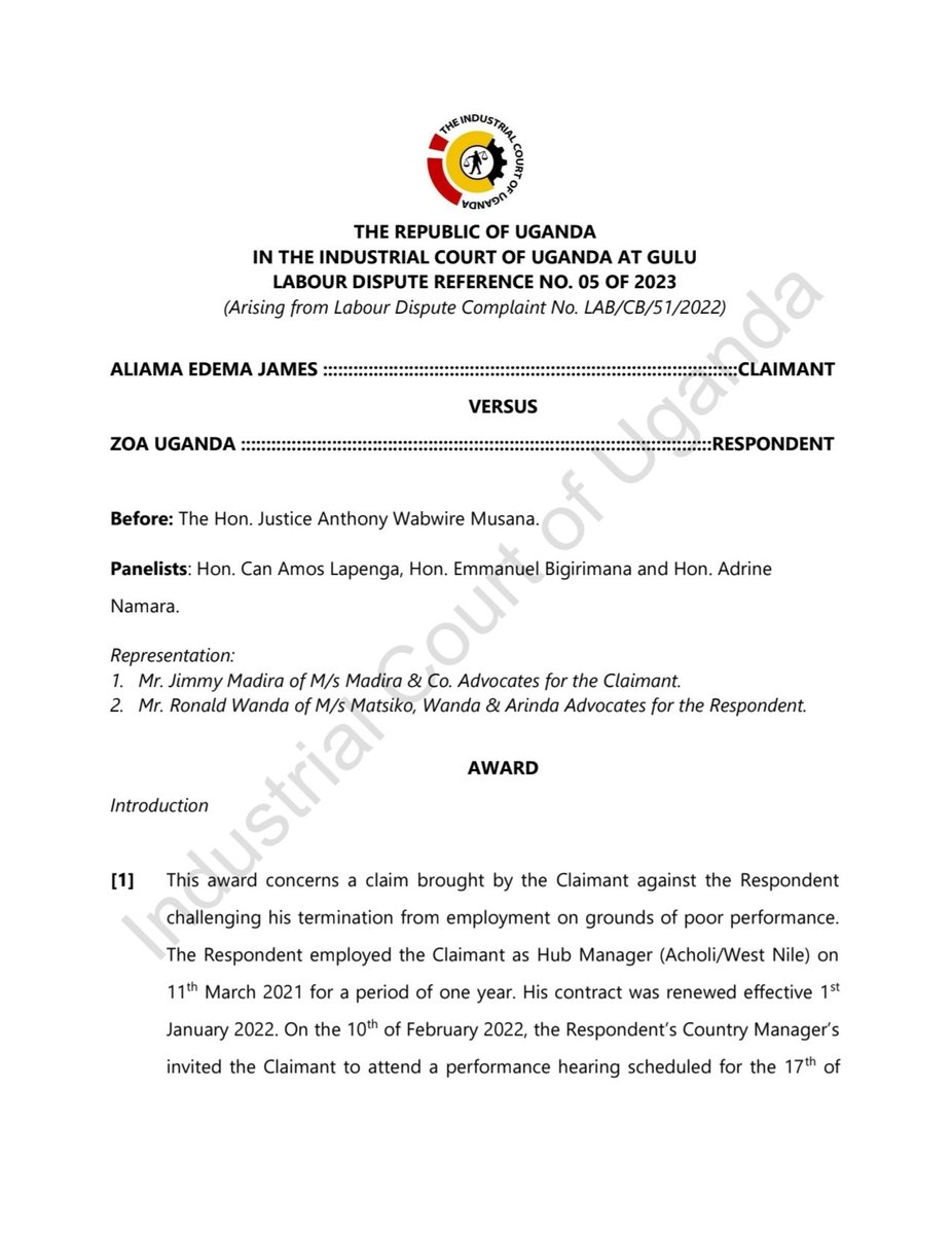 pmlawhub's tweet photo. Recent Ugandan decisions show courts beginning to confront the use and potential misuse of Artificial Intelligence in legal practice, particularly the danger of fabricated or unverified authorities being presented to court. 

In Aliama Edema James v Zoa Uganda, Labour Dispute Reference No. 5 of 2023, Justice Anthony Wabwire Musana of the Industrial Court of Uganda held that including unverified, AI-hallucinated case law in written submissions breaches an advocate’s duty of candour and assaults the integrity of the judicial process. The Court struck the unverified authorities from the record, issued counsel a stern warning and denied the prayer for costs. 

In Uganda v Tugume Abubakar, Criminal Revision No. 5 of 2025, Justice David S.L. Makumbi of the High Court Anti-Corruption Division was unable to locate two authorities cited by counsel. Makumbi J suspected that the authorities were fictitious, either because counsel had relied on AI-generated information without verification or because the cases had simply been conjured up, and cautioned counsel against such irresponsible representation. 

Taken together, the decisions demonstrate an emerging judicial response in Uganda to the risks associated with AI-assisted legal research and the presentation of unverified authorities. They underscore that, whatever technological tools are used, professional responsibility remains with counsel, particularly the obligation to independently verify authorities before presenting them to court.

Read Aliama Edema James v Zoa Uganda, Labour Dispute Reference No. 5 of 2023:
https://t.co/fQXywLc9FM

Read Uganda v Tugume Abubakar, Criminal Revision No. 5 of 2025:
https://t.co/ZMRtNjLQEF