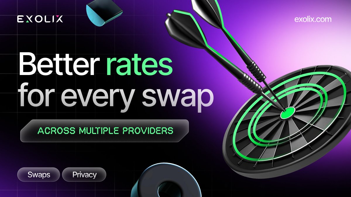 exolix_com's tweet photo. ⚡️ Exolix connects to a broad network of liquidity providers and evaluates them in real time, routing every swap through the option with the best rate.

There is no need to compare quotes or track which provider performs best today. 

🔄 Pick your pair, and Exolix does the rest: https://t.co/x5JW6QMigU