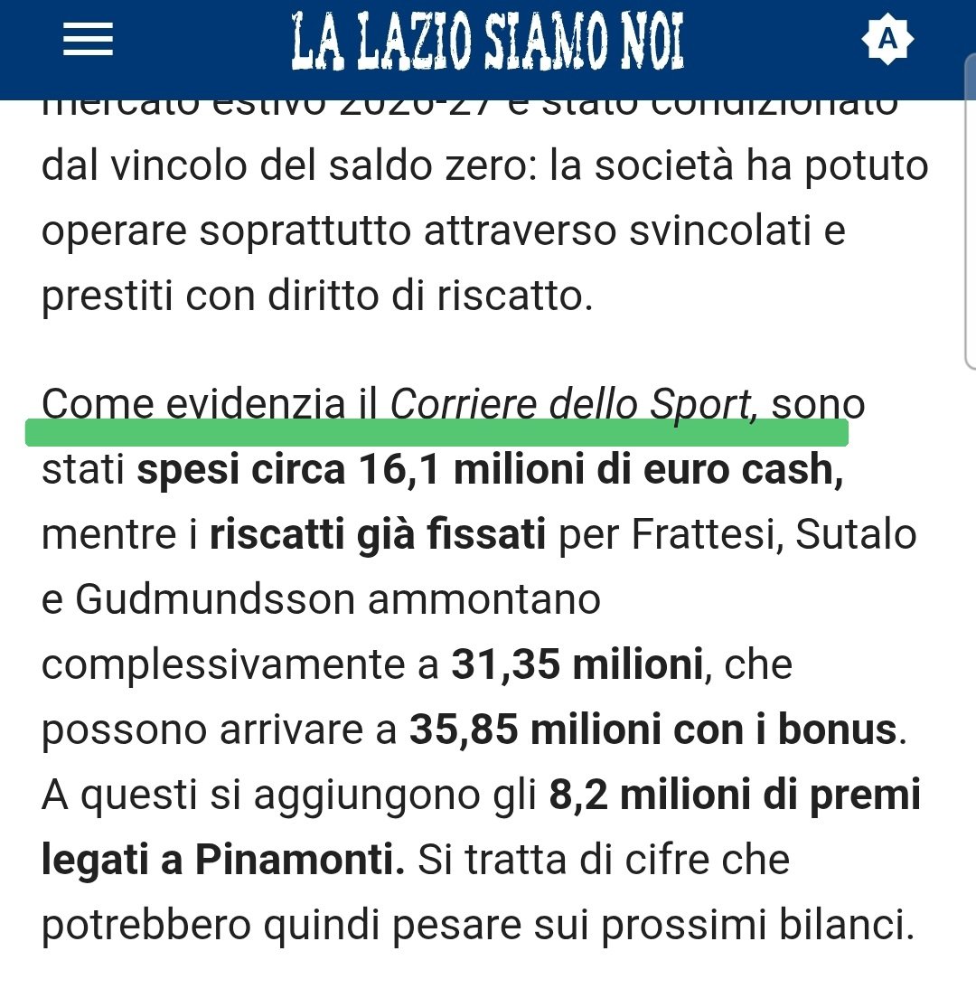 Qbl202's tweet photo. @magostinelli7 @Meetthh1234 Però ridaje co sti 15
Sono piu di 40, circa 43 leggi cosa ti invio da "LaLazio siamo noi" non romanews. Dove li prende? Ok non li riscatta, tranne Frattesi che l'inter ha il 50%,che fa? Ricomincia con i prestiti? Pinamonti lo deve per forza pagare, chi ve de per pagarlo? Tavares? https://t.co/sdB3ga6EHf