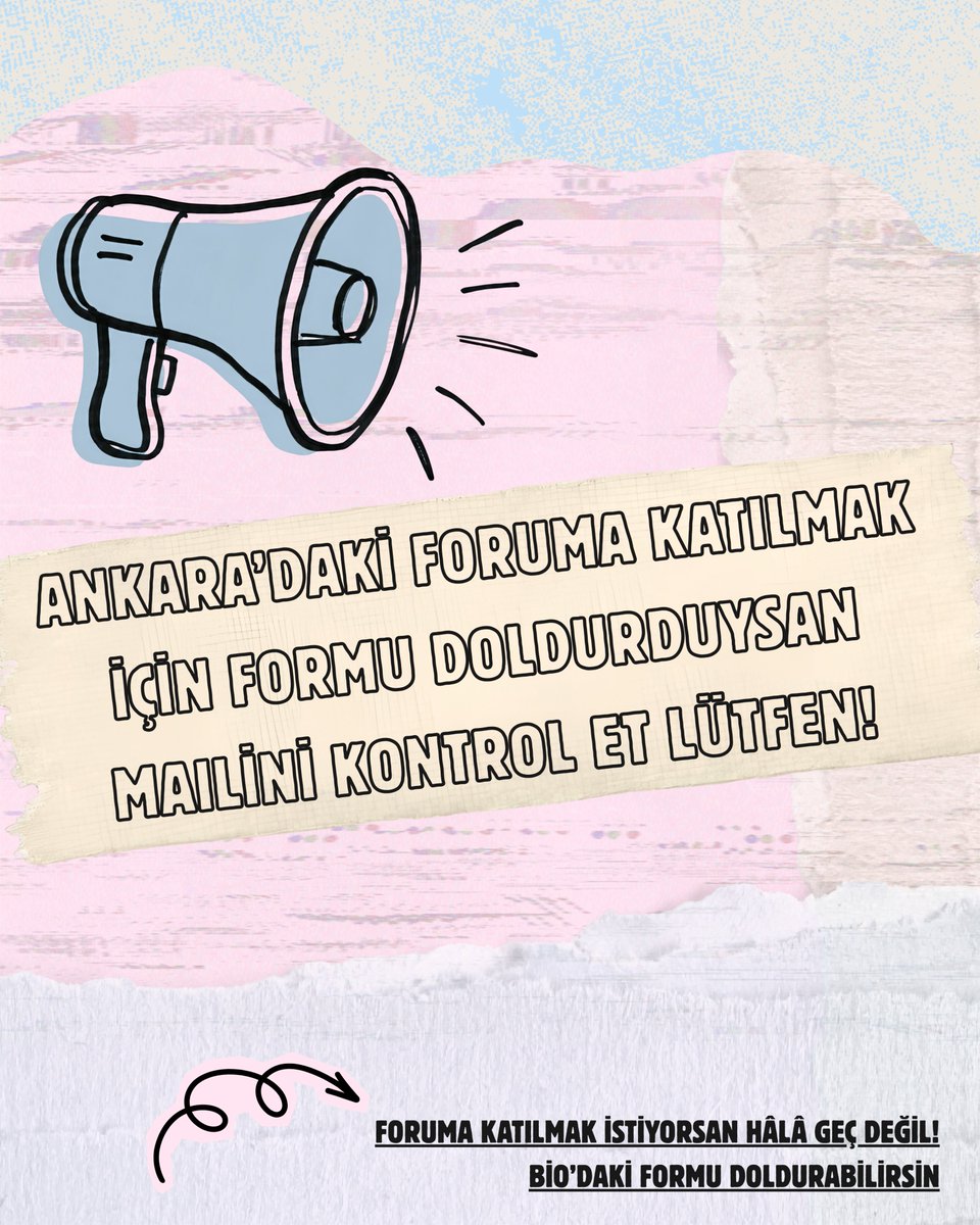 aryayaneoldu_2's tweet photo. Ankara’daki foruma katılmak için formu doldurduysan mailini kontrol et lütfen!

*Foruma katılmak istiyorsan hâlâ geç değil, bio’daki formu doldurabilirsin https://t.co/2axhATaDqC