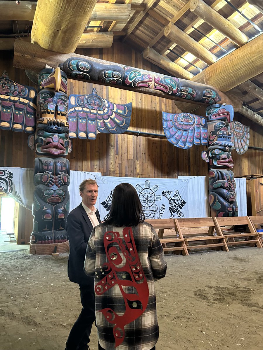 MarcMillerVM's tweet photo. Happy to be back in Port Hardy to see the  Na̱nt̕si Gukwdzi of the Gwa’sala-’Nakwaxda’xw Nations now fully built and serving as a space where the community can come together and keep its culture, traditions and languages alive. https://t.co/0gWBhooGib