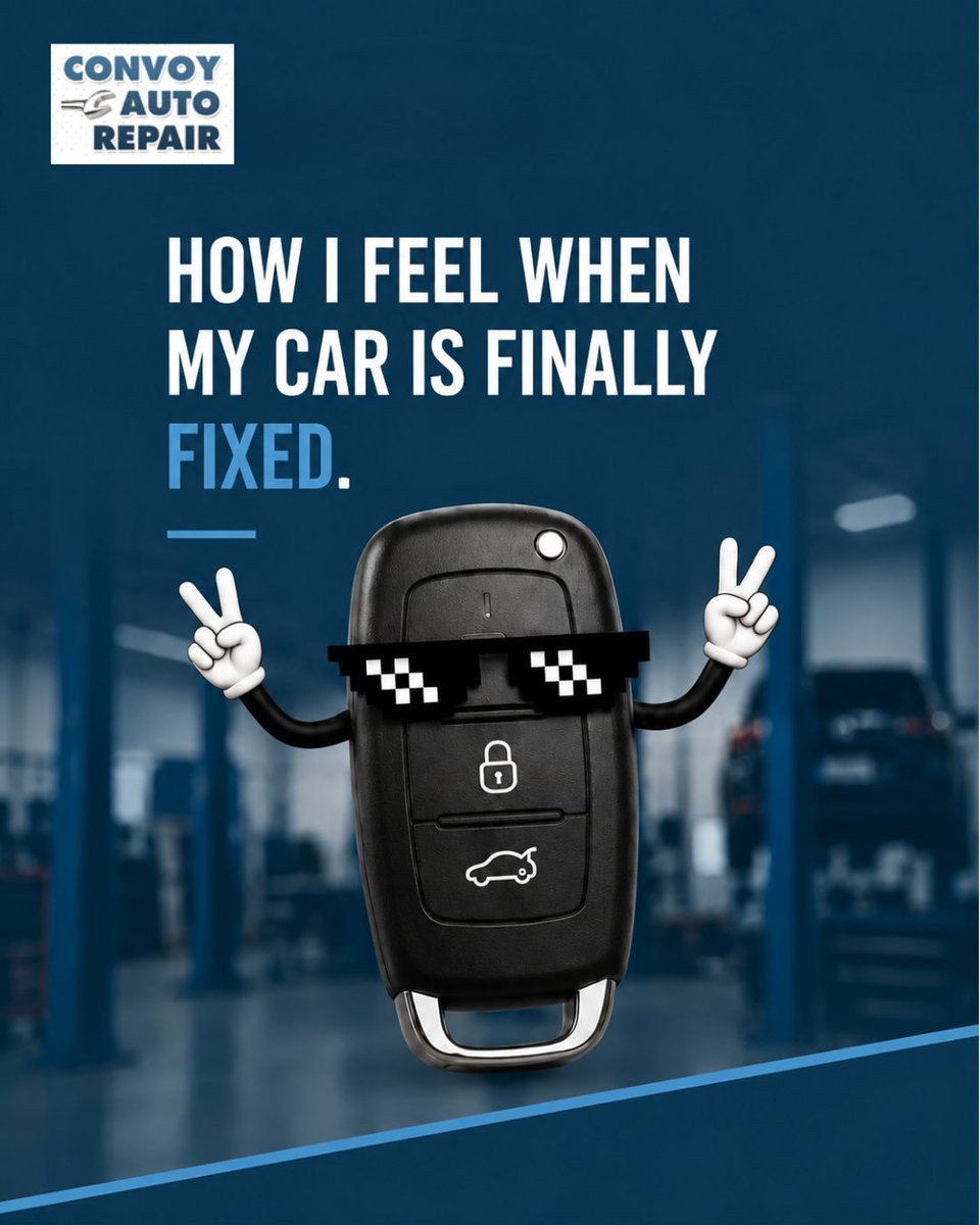 ConvoyAuto's tweet photo. Back on the road. 😎

When the noise is gone, the warning light is off, and your car feels right again. Convoy Auto Repair helps take the stress out of vehicle problems with careful diagnostics, honest recommendations, and dependable repairs.

📞 (858) 217-4279
.
.
.
#ConvoyAuto https://t.co/CinFxtMRiN