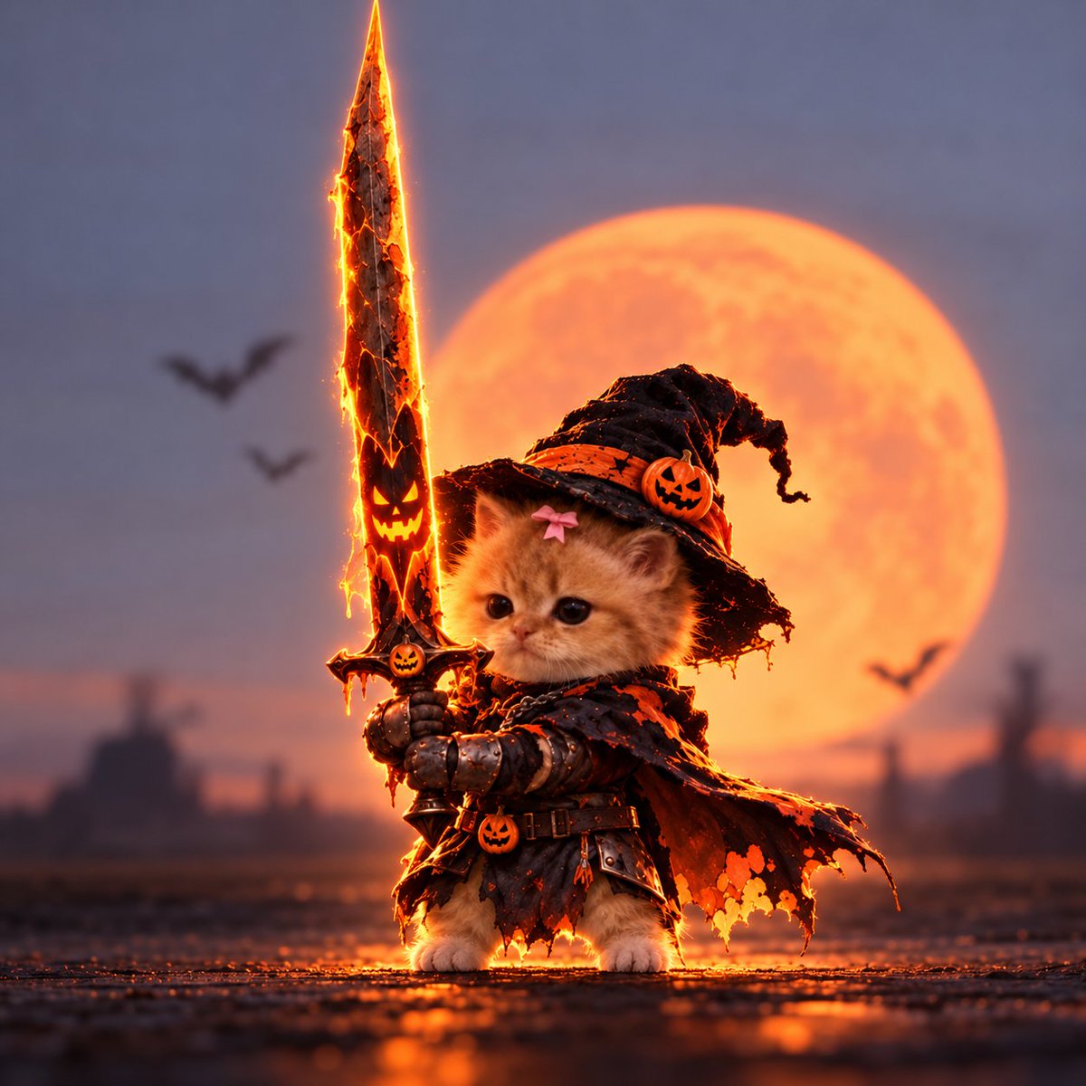 CATO_WEEN's tweet photo. Cat wif sword but Halloween 😭

#memecoin #solana #catoween https://t.co/AwzUMunWRv