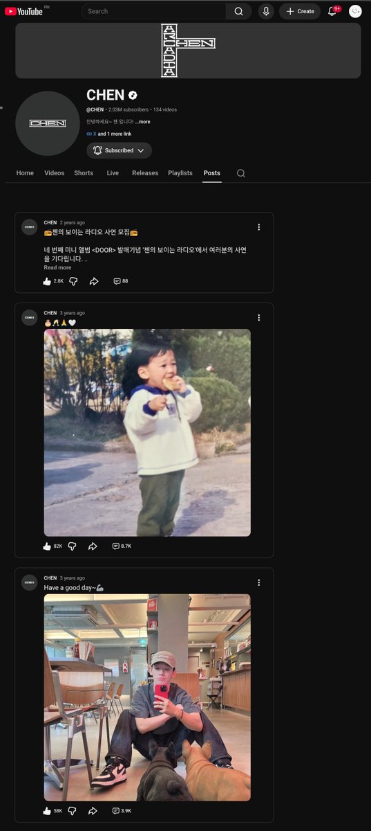 WITHKINGJD's tweet photo. No Bubble? No IG? No Twitter? Guess we're going back to our roots — Chen's Youtube Community Posts 🫡🤣 (that is, if he still remembers his youtube password 😂) #CHEN #첸 #김종대 https://t.co/PsaC4jHBua