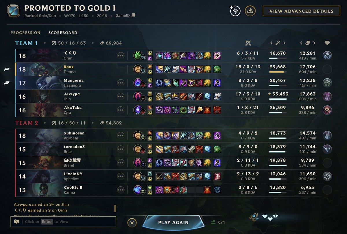 tvrouxx's tweet photo. got fired today but at least i hit gold 1 for the first time https://t.co/o2r3GWgUSS