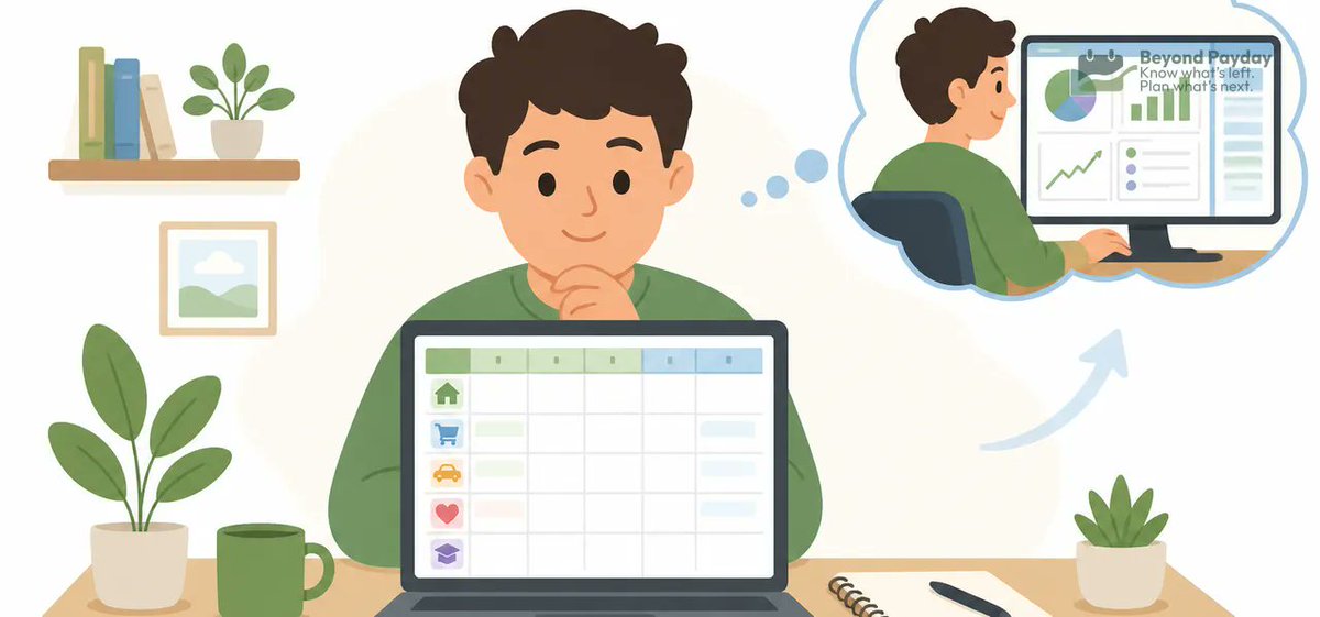 BeyondPaydayApp's tweet photo. Building a budget spreadsheet? Our guide covers the tabs, columns &amp; formulas to set one up in a sitting — plus when it might make sense to outgrow it. https://t.co/WytBuPpRXh #Budgeting https://t.co/RzlZTxhJ9O