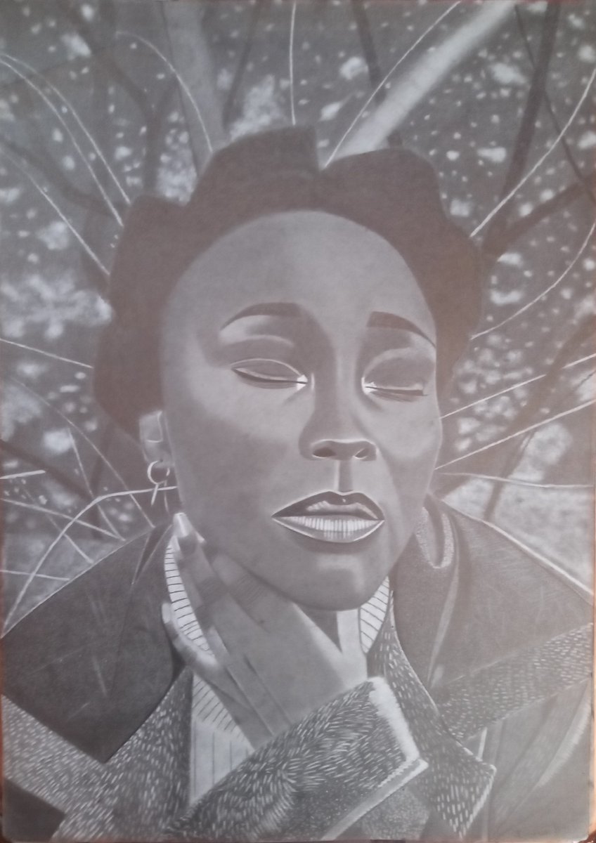 MphatsoeIsago's tweet photo. Graphite and charcoal on paper. This one's for you. ID Future Arts 
didintle_khunou https://t.co/610fgsPBhU