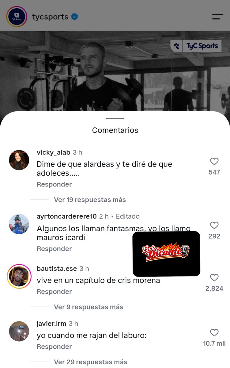 Enlopicante_'s tweet photo. Los comentarios en la publicación sobre Mauro Icardi en @TyCSports no tienen desperdició. 
#MauroIcardi https://t.co/wVWcsd9gRQ