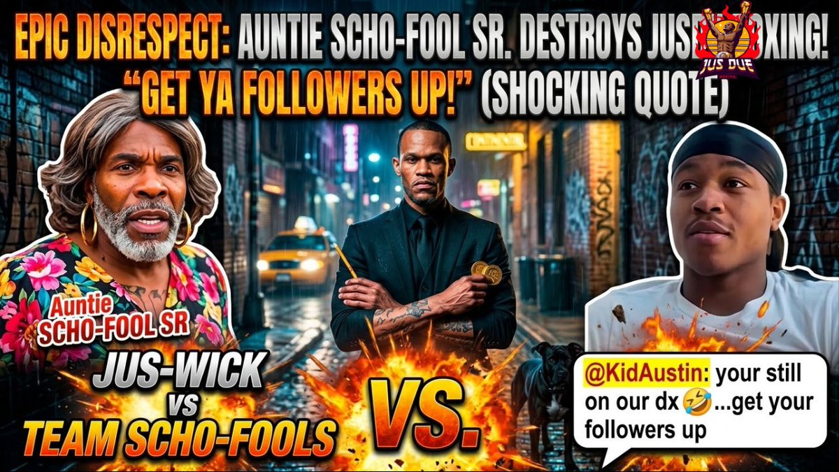 JusDue_Boxing's tweet photo. POP UP LIVE AUNTIE SCHO-FOOL DISRESPECTS JUSDUEBOXINGโผ๏ธ JUS-WICK ACTIVATED ๐ 12PM ET๐ฅ๐ฅ
https://t.co/ERKyxc7WOO
#JusDueBoxing #Boxing #AuntieSchofool #KidAustin https://t.co/nlyqn0B8M6