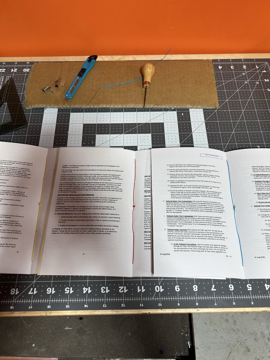 ArcherStudioLLC's tweet photo. First attempt at basic book binding with the guidance of the @FourKeysBooks YouTube channel. There’s room for improvement, but this was a fun make that will have follow ups. https://t.co/KcVxa8Fvog