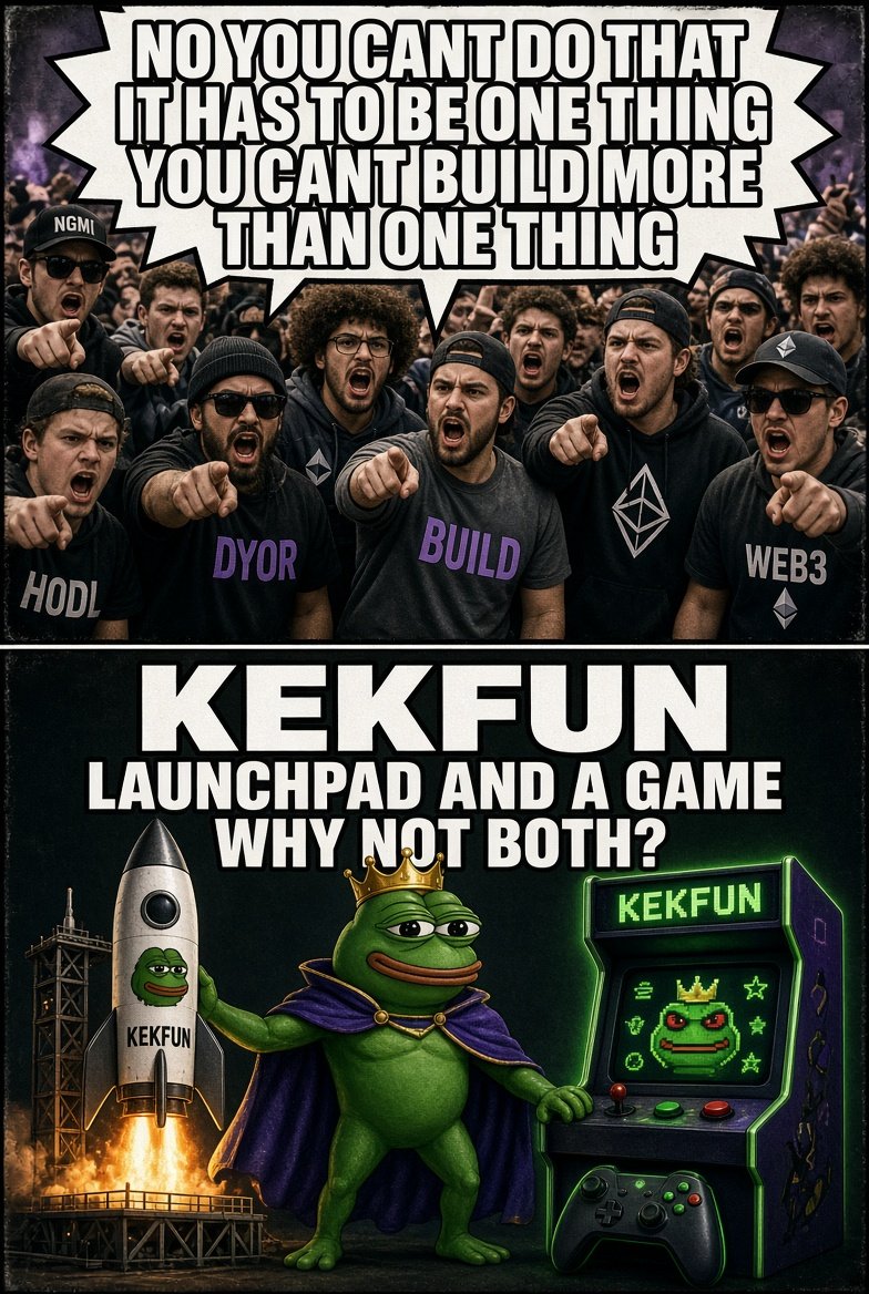 Black_Anvil's tweet photo. We are infact building more than one thing.

Kekfun Launchpad
Legend of Kek (game) https://t.co/TcevSiCNrP
