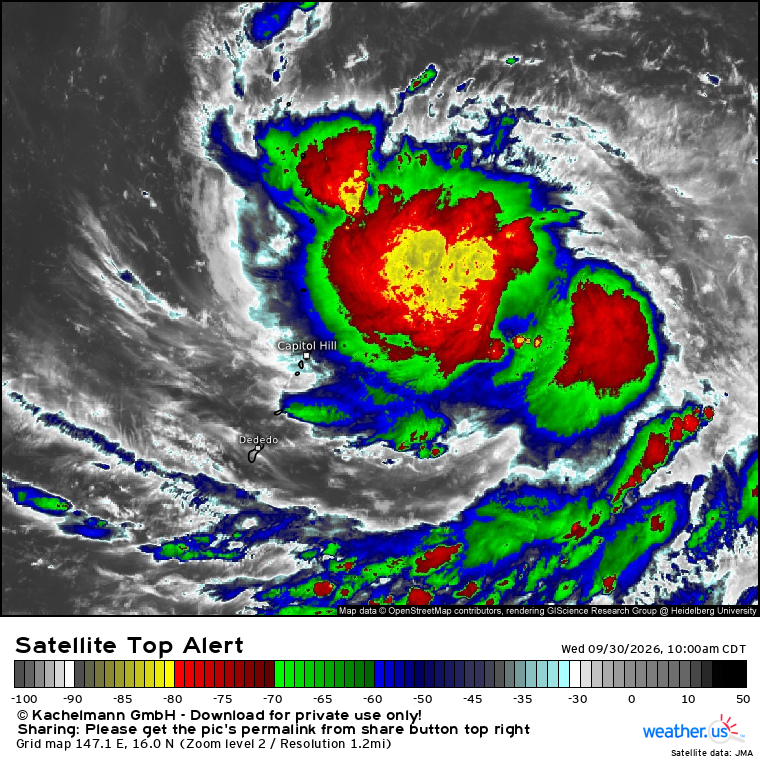 WeatherdotUS's tweet photo. Here's a look at Tropical Depression 26W in imagery from Himawari-9, as a Tropical Storm Watch has been issued for Saipan and Tinian. Northern Marianas could see prolonged impacts from this system:

https://t.co/FCWKwbDdeV

TT https://t.co/gfWBjJDpWA