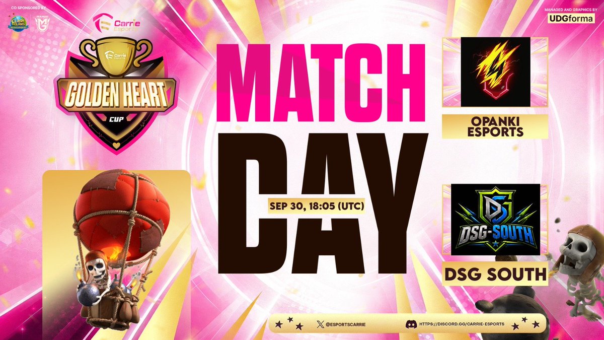 EsportsCarrie's tweet photo. More Round of 16 action incoming. ππ
βοΈ Opanki Esports vs DSG South β 18:05 UTC
βοΈ Silent Gaming vs VLxBS β 20:05 UTC
βοΈ Tribe Gaming vs Displaced β 18:05 UTC
βοΈ Battle Time vs NGJC β 12:30 UTC
#GoldenHeartCup #FarewellEdition https://t.co/ShvzXNkCts
