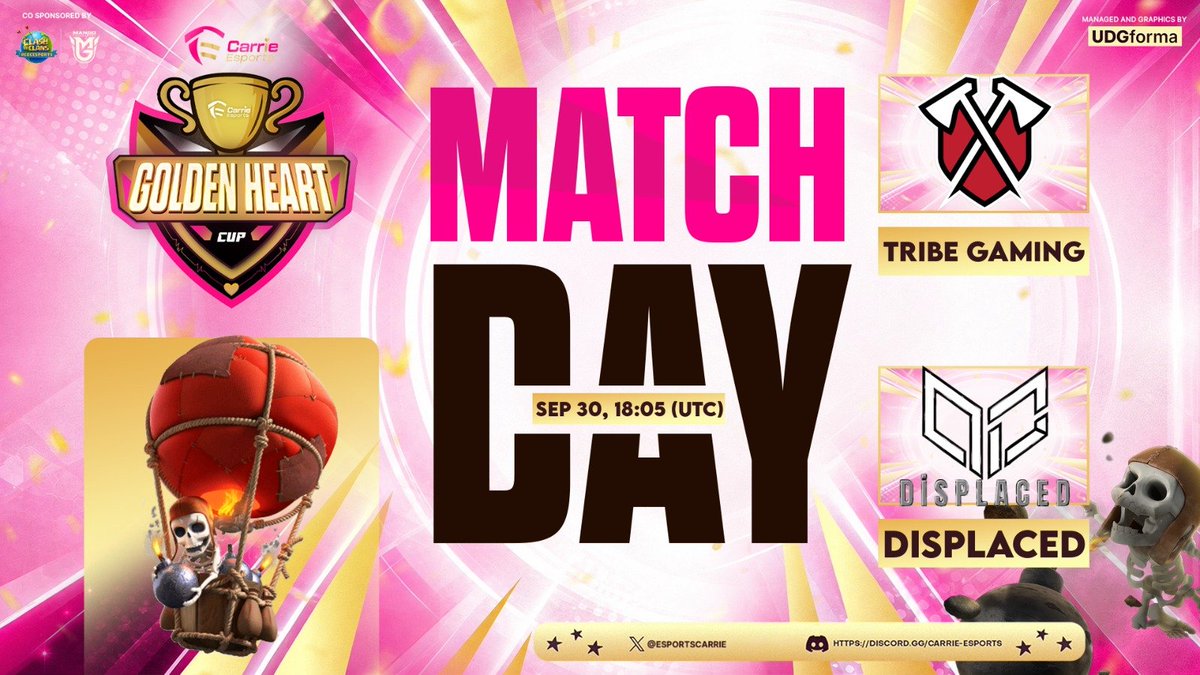 EsportsCarrie's tweet photo. More Round of 16 action incoming. ππ
βοΈ Opanki Esports vs DSG South β 18:05 UTC
βοΈ Silent Gaming vs VLxBS β 20:05 UTC
βοΈ Tribe Gaming vs Displaced β 18:05 UTC
βοΈ Battle Time vs NGJC β 12:30 UTC
#GoldenHeartCup #FarewellEdition https://t.co/ShvzXNkCts