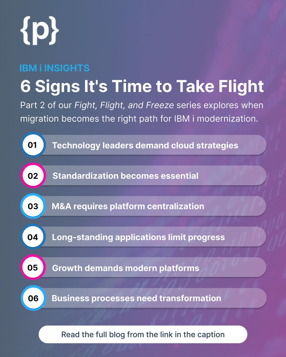 programmersio's tweet photo. #Modernization isn’t always about improving what you have. Sometimes, it’s about moving toward what’s next.

Our latest blog explores why organizations choose to migrate, the challenges they face, &amp; what it takes to navigate the journey.

Read more: https://t.co/jwm2IjbZoM

#IBMi https://t.co/LgxLUrAZw6