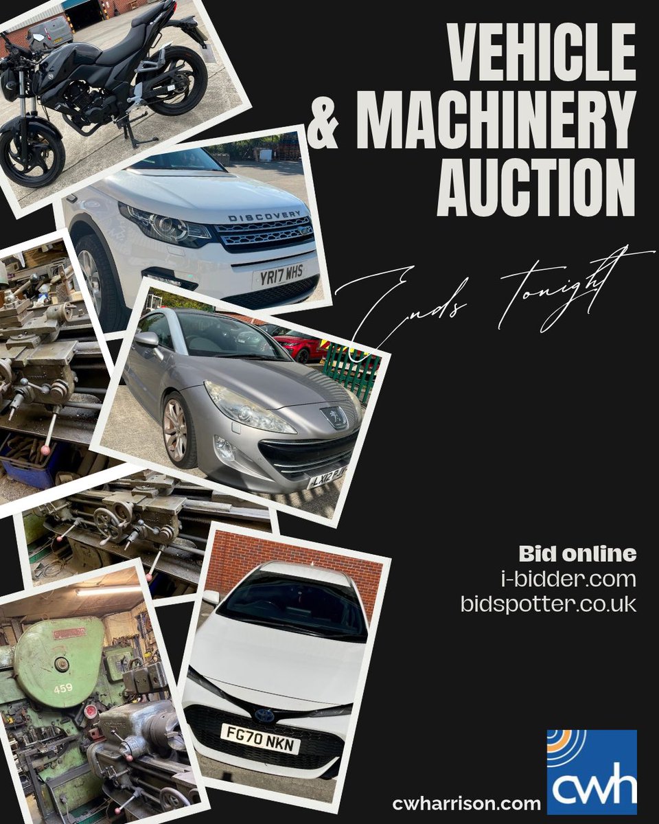 CWHAuctioneers's tweet photo. Vehicle and Machinery Auction
Auction ends from 7pm, Monday 5th October 2026.
#Auction #Ossett #VehicleAuction #CarAuction #CarsForSale #PeugeotRCZ #VolvoC70 #MercedesBenz #ToyotaCorolla #LandRover #DiscoverySport #Motorcycle #WorkshopMachinery #EngineeringMachinery https://t.co/ZG8a4Oxt8C