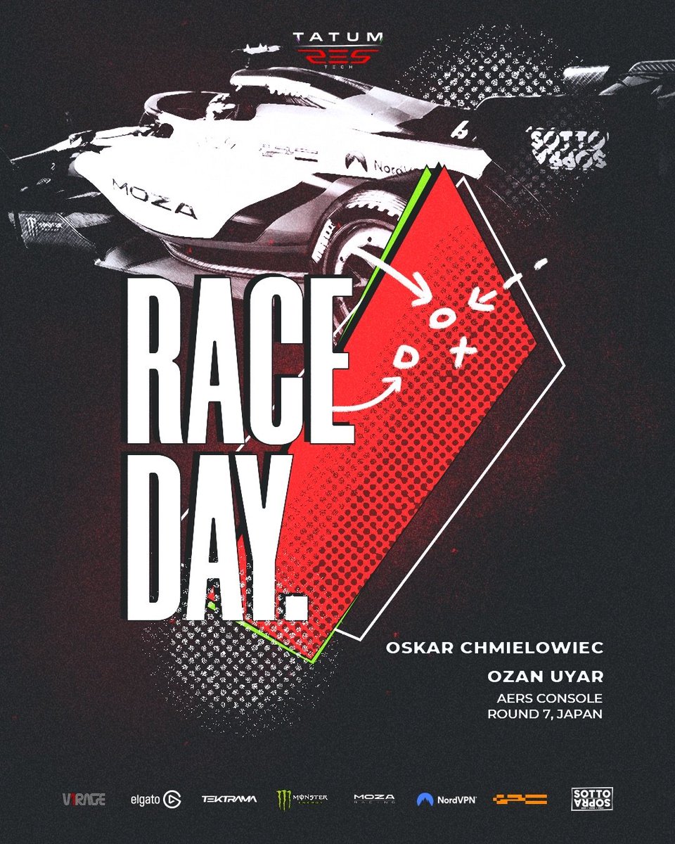 TatumEsports's tweet photo. Round 7 is here. 🇯🇵🏁

Tatum Res-Tech heads to Japan for the next round of the AERS championship.

🇯🇵 AERS – Round 7: Japan

Driver 1: Oskar Chmielowiec
Driver 2: Ozan Uyar

New country. New challenge.
Time to push. 💙

#TatumResTech #AERS #SimRacing #Esports #Japan #RaceDay https://t.co/F7QqqLPqvu