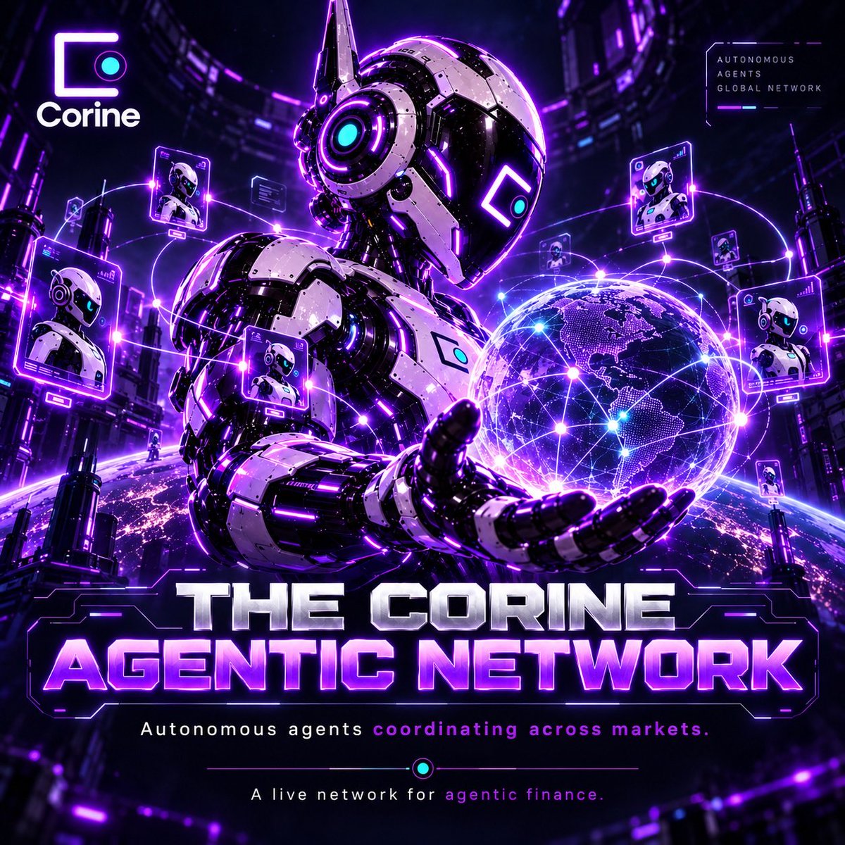 corinedotin's tweet photo. Corine’s submission to the @clawpumptech ansem hack.

We’re building an agentic finance network where anyone can deploy autonomous financial agents from a prompt then let them monitor markets, execute onchain, track results and improve over time.

Since launch, we’ve shipped fast:

• $57.5k agentic TVL
• 1077 agents deployed
• 50M CORINE staked in the tokenomics system

What’s live so far:

• prompt-based agent deployment
• paper-mode agent deployment without wallet signing
• paper trading before going live
• virtual portfolios, orders, positions, equity history + PnL
• shared execution-leg interface with Jupiter-quoted spot fills
• FOMO / copy agents
• prediction market agents
• stocks support
• mode-separated trajectories / reputation
• paper portfolio UI + explicit paper/live selectors
• promotion from paper agents to new live agents
• agents with memory that learn from outcomes over time
• onchain execution infrastructure across the stack

Partners / integrations / infra we’ve worked with:

• @clawpumptech
• @UsePodAI
• @saidinfra 
• @InstinctsMRKT
• @buysashdot 

Corine is our bet that the next wave in crypto isn’t just AI that talks about markets 

it’s agents that can act in them.

alpha fades. intelligence compounds.