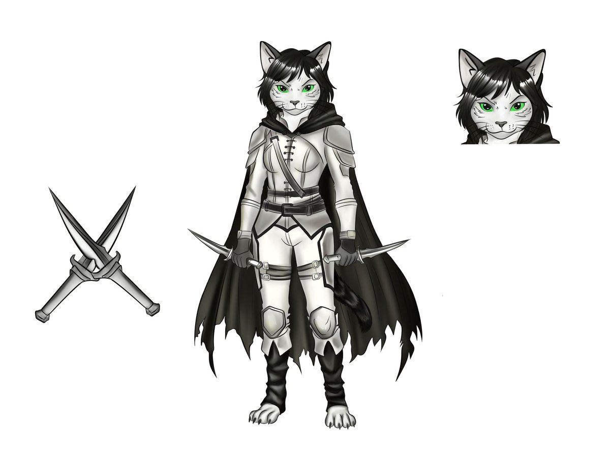 SagasofVaelora's tweet photo. Lilly, the Felkrin rogue: twin daggers, a watchful gaze, and trust that must be earned.

David Potts’ latest Vaelora lorebook art uses grayscale to frame the one vivid detail—her emerald eyes.

What caught your eye first?

#FantasyArt #SagasOfVaelora https://t.co/f4pcTC35qL