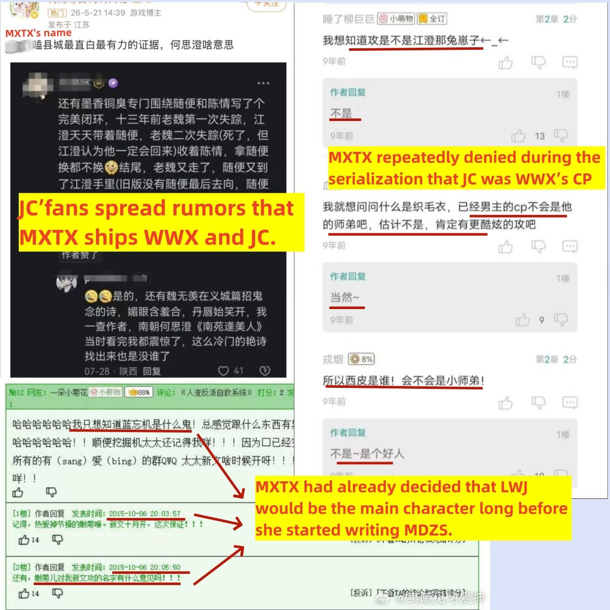 CiONTU1207's tweet photo. MXTX’s portrayal of JC is multi-dimensional: flawed, yet with relatable human sides. Still, JC fans deny his flaws and accuse her of deliberately smearing him. Worse, they viciously attacked and spread rumors about MXTX when their fantasies went unfulfilled.
#MXTX 
#MDZS 
#mdzs https://t.co/o7qXGaDP0o