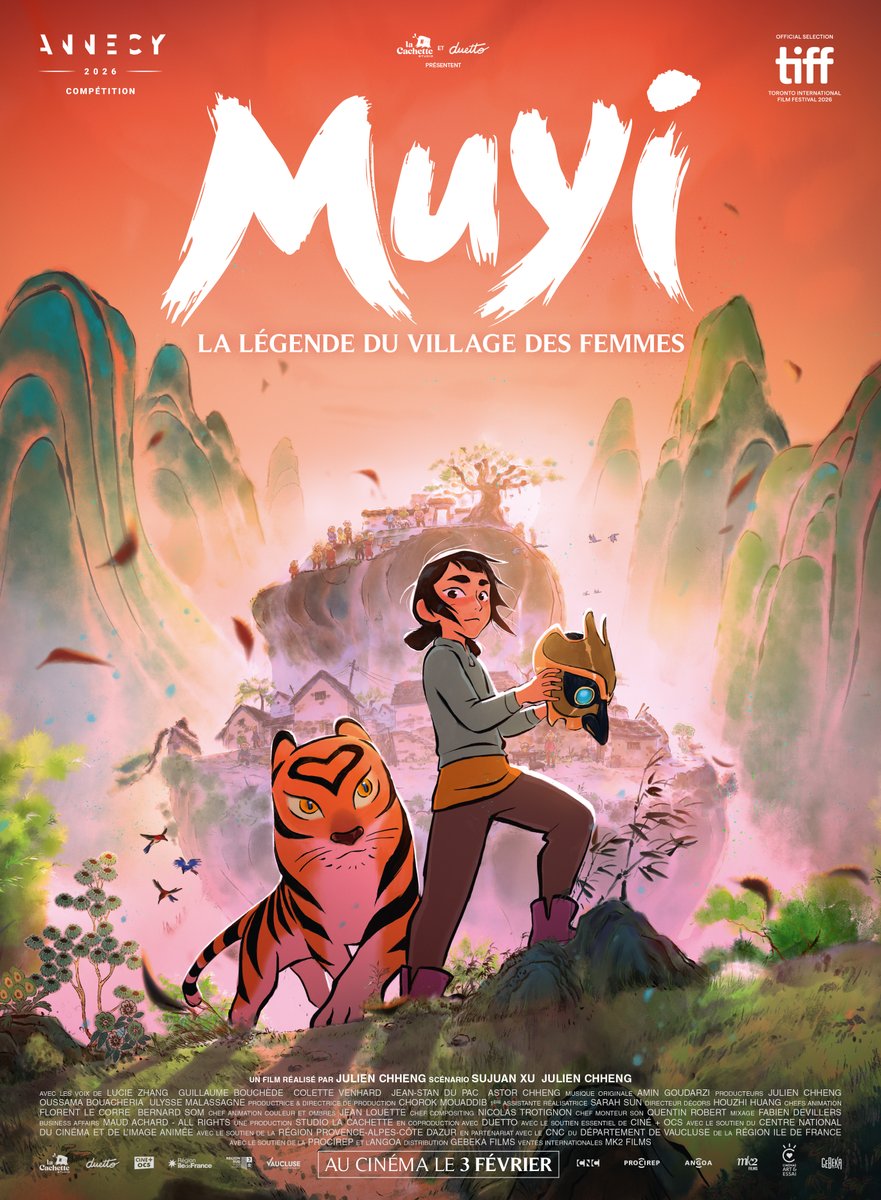 catsuka's tweet photo. New poster for "MUYI", directed by Julien Chheng.
The first French animated feature film produced at Studio La Cachette (Kairos, Primal, Star Wars Visions, Unicorn Warriors Eternal, Love Death and Robots, Mune, Le Collège Noir...). https://t.co/JX3lAfk0Mt