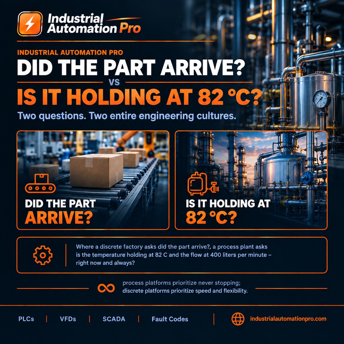 IndAutoPro's tweet photo. ⚙️ Discrete vs. process automation — two very different engineering questions.

🔗 https://t.co/ByShrXtmzj

#IndustrialAutomation #ProcessAutomation #FactoryAutomation #PLC #SCADA #IndustrialAutomationPro https://t.co/xyqPzNaubF