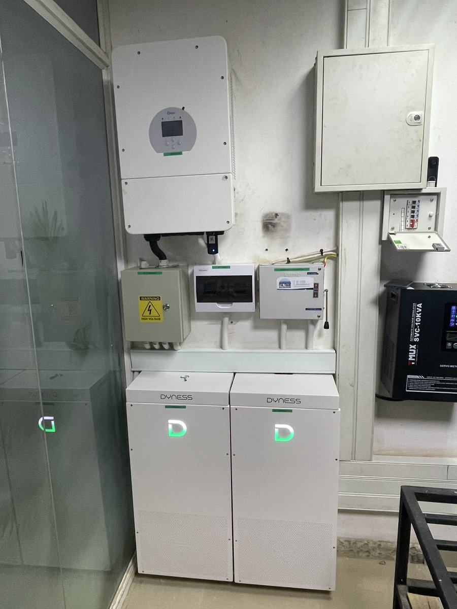 tigerproSolar's tweet photo. At TigerPro Solar, we are proud to announce the successful completion of a backup power solution for a data centre in Kampala, Uganda.

The system comprises: ☀️ 12kW Single-Phase Deye Hybrid Inverter
 ☀️ 32.15kWh Dyness Battery Storage System (2 × 16.076kWh Dyness PowerBrick units)
 ☀️ Balance of System (BOS) components engineered for optimal performance and reliability

This installation ensures uninterrupted power supply, providing the client with reliable 24/7 backup power. Previously, power outages would cause server switches to shut down, resulting in downtime while waiting for the generator to start. Unlike conventional generators that experience a startup delay, the hybrid inverter responds instantly, ensuring seamless power continuity for critical operations.

Power interruptions, whether planned or unplanned, can result in operational disruptions, lost productivity, and financial losses. Is your business prepared?

Whether you're looking for a backup power solution or a fully autonomous solar energy system, TigerPro Solar has the expertise to design and deliver a solution tailored to your needs.

📞 Get in touch with us today and let us help keep your business powered when it matters most.

#EverythingSolar #Solar4All #TigerProSolar #SolarEnergy #BatteryStorage #EnergySecurity #BusinessContinuity #UgandaSolar #DataCentreSolutions #RenewableEnergy