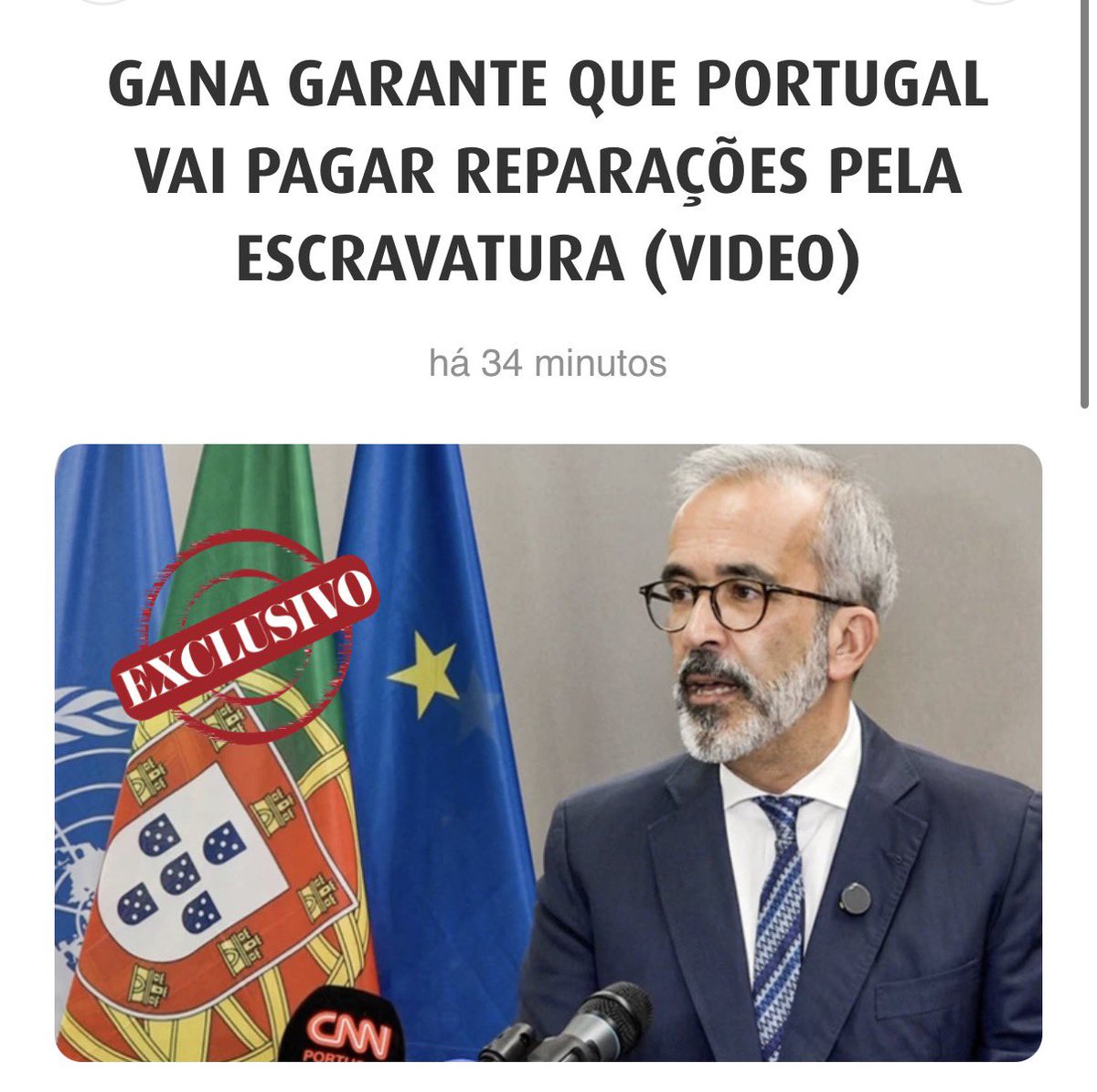 Pedro_Frazao_'s tweet photo. O ministro dos Negócios Estrangeiros do Gana afirma que recebeu “garantias de Portugal”, depois de contactos com o nosso país. A Reuters já tinha noticiado que o Gana incluía Portugal entre os países disponíveis para se envolver neste processo. (@24horaspt )
As duas versões não batem certo.

Paulo Rangel tem de esclarecer exactamente o que disse, o que ouviu e o que foi discutido com o Gana.

Quando está em causa Portugal, a nossa História e eventualmente o dinheiro dos contribuintes, não pode haver zonas cinzentas.

Transparência. Documentos. Verdade. 🇵🇹

#Portugal #Governo #PauloRangel #CHEGA