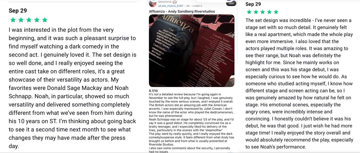 jennicruzzy's tweet photo. The early Affluenza reviews are so lovely. 🥹 

Noah’s being praised for his versatility onstage, and I know he and the cast will only get better. 

I especially can’t wait for the theatre critics’ reviews following press night 💗 https://t.co/zegibP3C2r