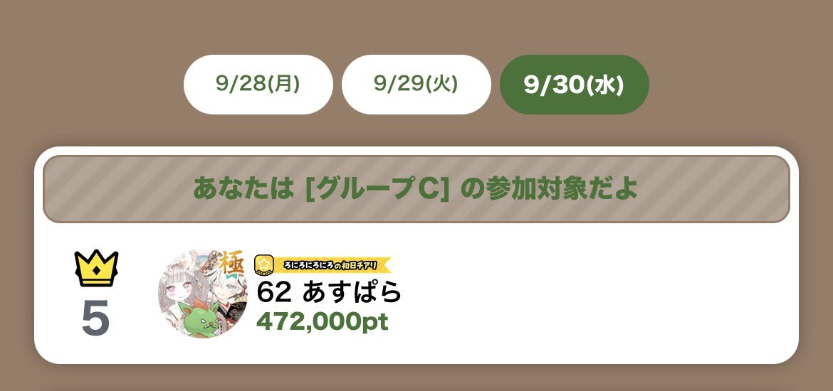 asupeera's tweet photo. オークRK5位ありがとうございました！！
ラスト5分ぐらいで順位下がっていっててもうむりかと思いましたがぎりリボン取れました🎀💚
本当にみなさん応援ありがとうございました！！
次は11月バースデーに走ろうと思いますのでそのときは1位狙いたいと思います🥇
そしてろにさんチアリありがとう💛 https://t.co/QhhzdPqhSd