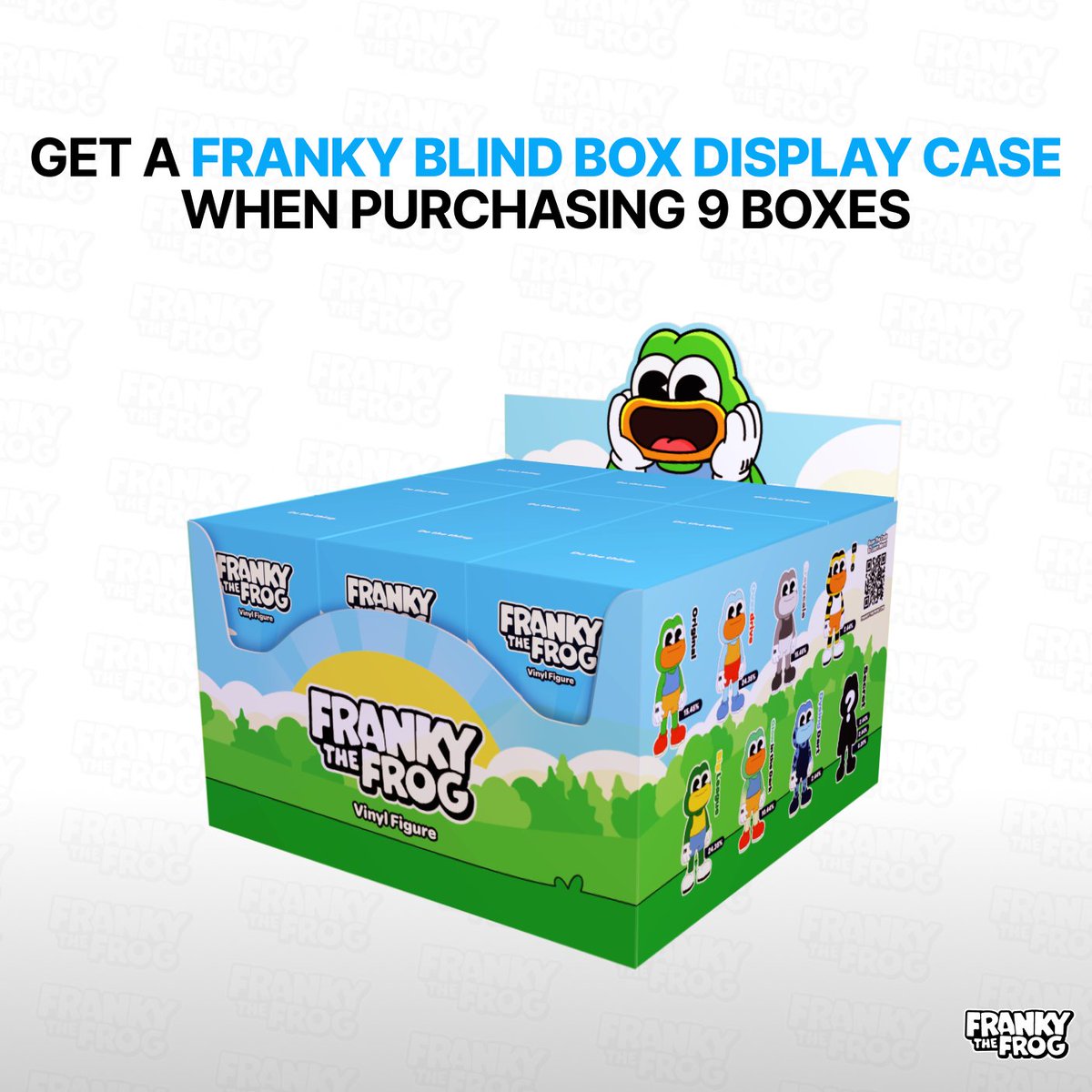 frankythefrog's tweet photo. What if we gave a box…for your boxes?

If you own 9+ First Edition Blind Boxes, your physical claim will include a display case for your collection.

Franky’s Dinner holders have 4 hours left to mint before The Nibbles phase begins at 3 PM EST. 

https://t.co/yWo0BtaiFL https://t.co/Ou9RGuBrA1