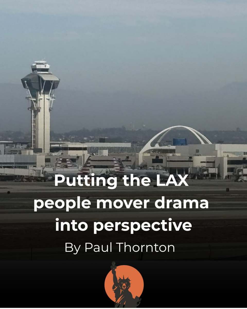 GoldenStateOrg's tweet photo. "The world is riddled with airport projects in big cities gone wrong.... So perhaps Angelenos can take some comfort in knowing that the long-delayed LAX people mover isn’t the measure of municipal incompetence some are making it out to be."

MORE: https://t.co/HmaMQpz6ty https://t.co/9LcgzTzWZV