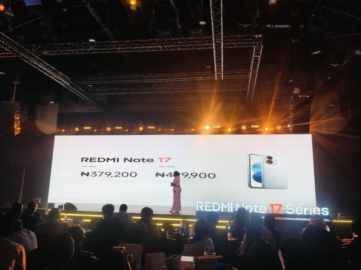 ticallyshotz's tweet photo. Unveiling the prices for the Redmi Note 17 Series
Official Handles:
X: @XiaomiNigeria
IG: @Xiaomi.nigeria
TikTok: @xiaomi_nigeria
Facebook: @Xiaomi Nigeria
Event Hashtags:
#XiaomiFansNigeria
#XiaomiFansAtLaunch
#REDMINote17Series
#REDMI https://t.co/ceNGe7OIQe