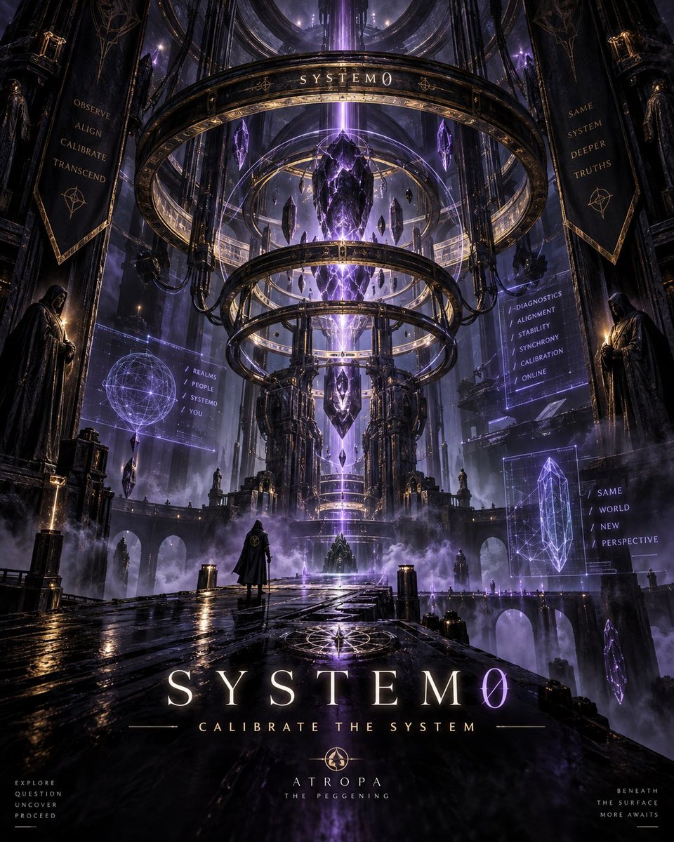 ThePeggening's tweet photo. SYSTEM0 is optional postgame territory.
Signals. Diagnostics. Routing anomalies. Calibration. Things the six-chapter campaign does not need you to solve.
Which means one thing:
there is more under Atropa than the main story tells you.
#Atropa #414 #ThePeggening $atropa #pulsechain