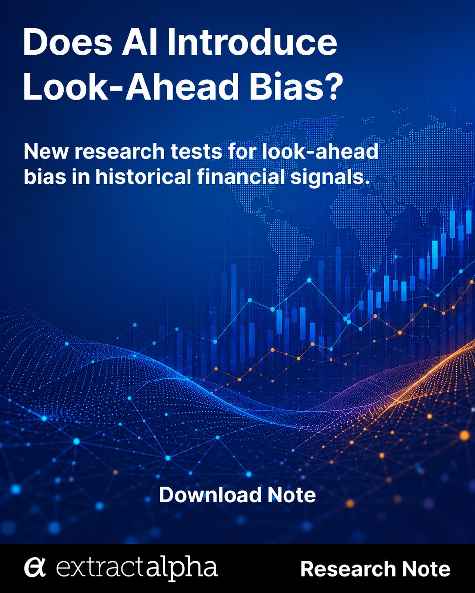 ExtractAlpha's tweet photo. Does AI introduce look-ahead bias?

We tested TAIM against point-in-time ChronoBERT models and found no significant performance difference.

Request the paper: https://t.co/HSf3coa22K https://t.co/IpAvYxQm80