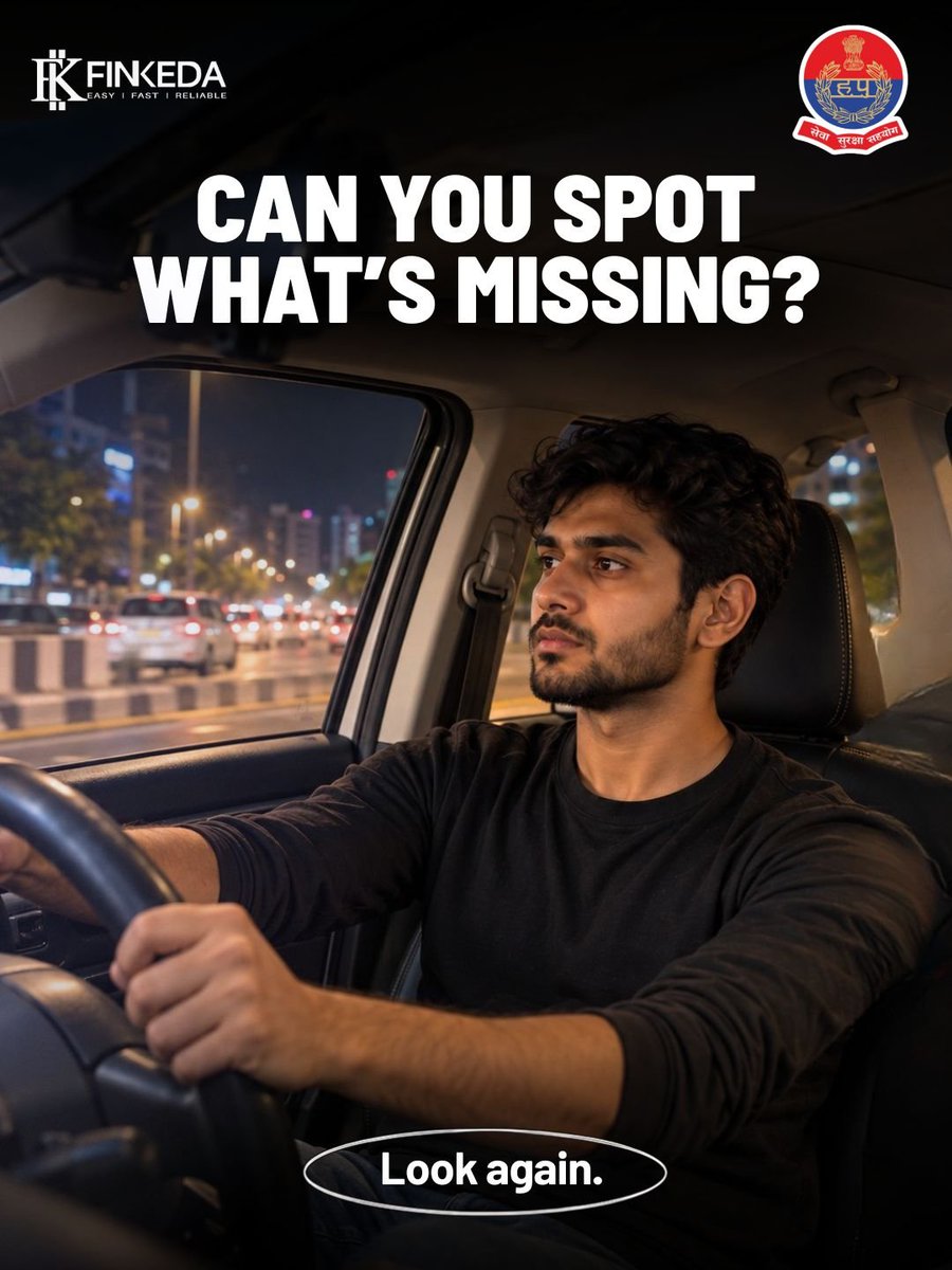 TrafficGGM's tweet photo. Spotted what's missing? 👀 The driver isn't wearing a seatbelt!
Buckle up—it’s your best defense on the road. Don't compromise on your life for
convenience. Safety first, always! 🚗🛡️
#RoadSafety #Seatbelt #DriveSafe #HaryanaPolice #Finkeda #BuckleUp https://t.co/qftLlmuEmW