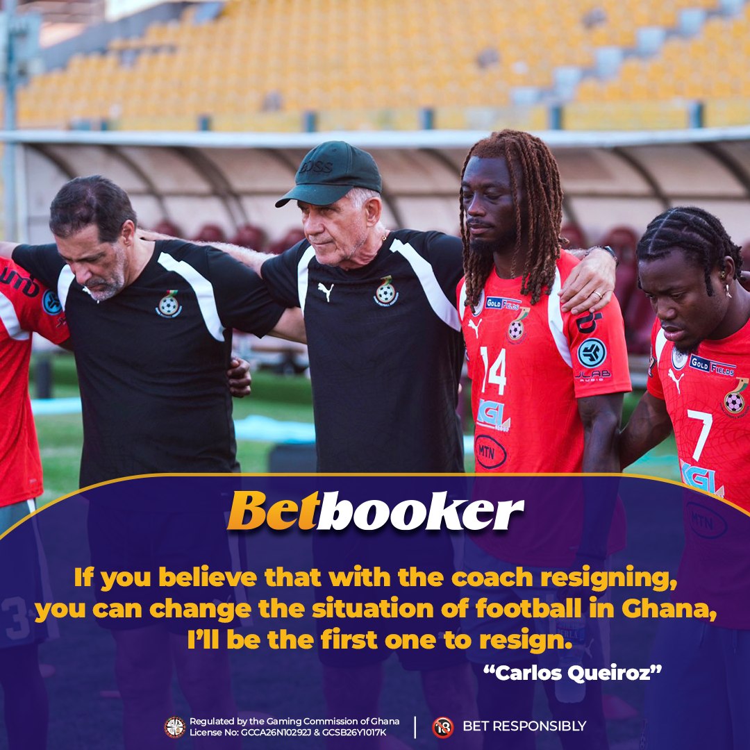 Betbooker's tweet photo. What do you think? 🇬🇭

Is the coach the problem, or is Ghana football facing a bigger issue?

📲 BOOK IT on https://t.co/0vxMRQPRog

🔞 18+ | Gamble responsibly.

#Betbooker #ThomasPartey #LamineYamal #BlackStar https://t.co/De0ce4Wls0